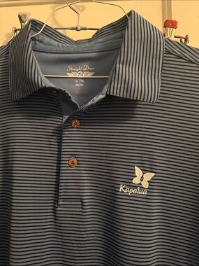 Kapalūa Men’s Blue Striped Polo Shirt - Classic Golf Style